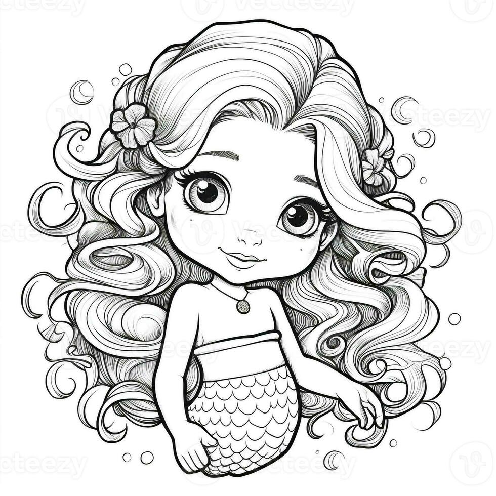 Mermaid Coloring Pages For Kids photo