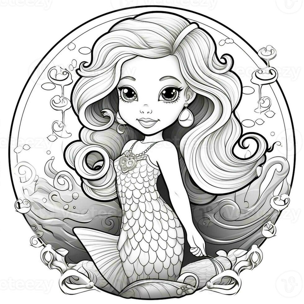 Mermaid Coloring Pages For Kids photo