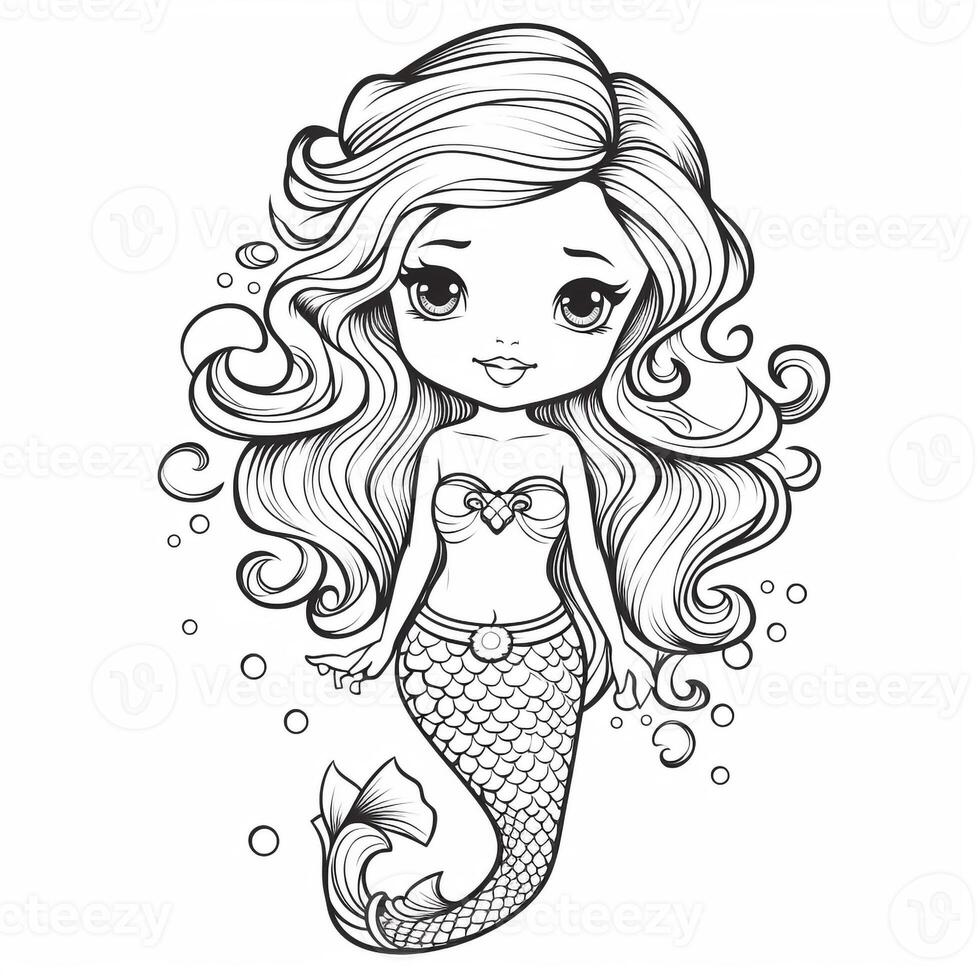 Mermaid Coloring Pages For Kids photo