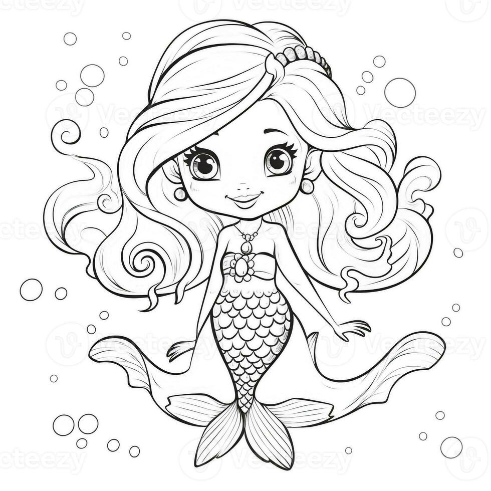 Mermaid Coloring Pages For Kids photo