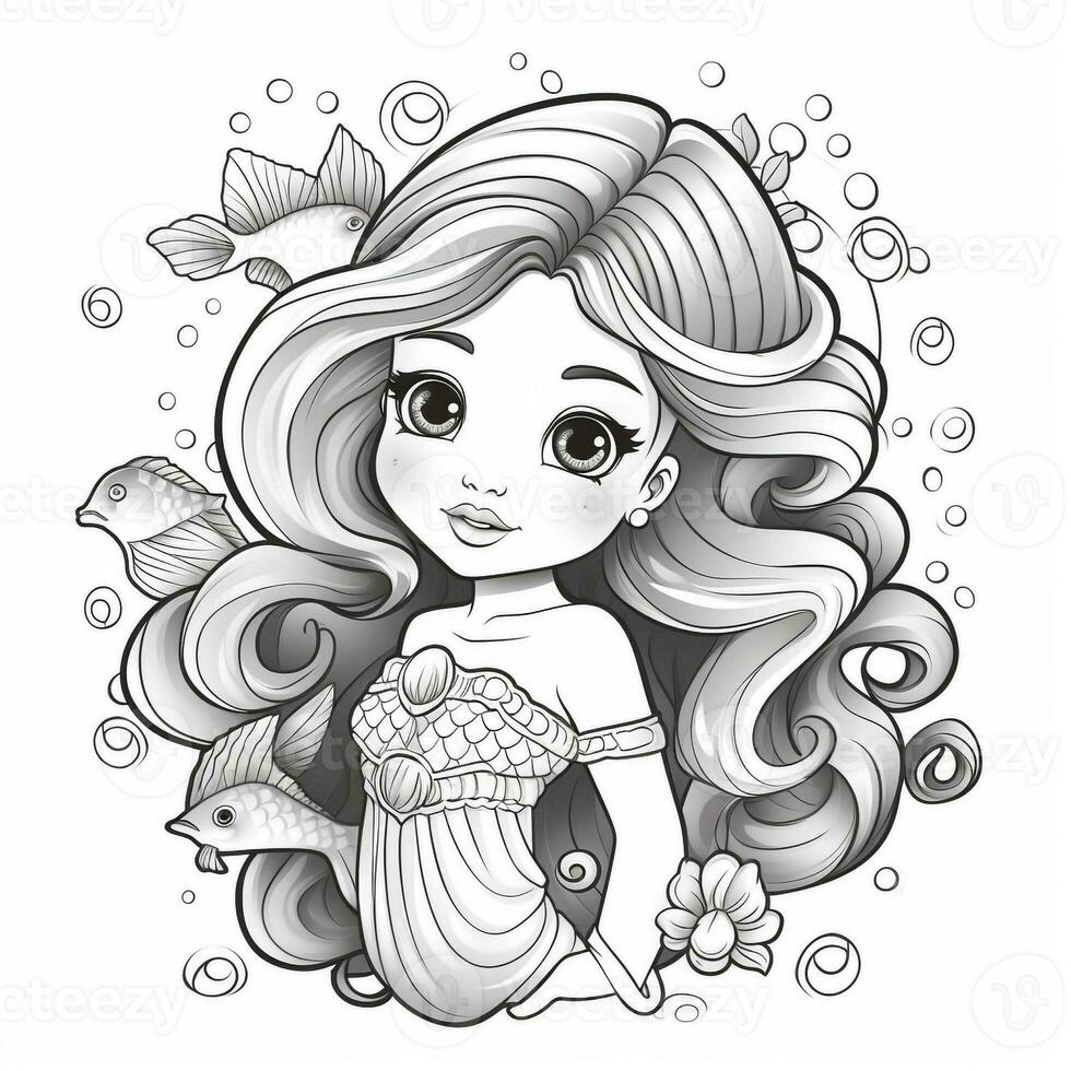 Mermaid Coloring Pages For Kids photo