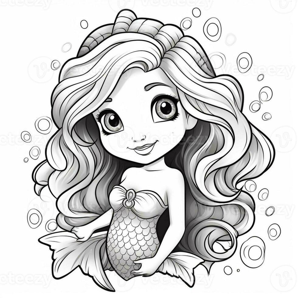 Mermaid Coloring Pages For Kids photo