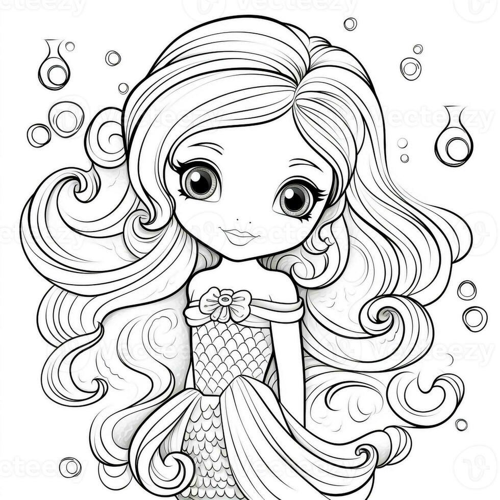 Mermaid Coloring Pages For Kids photo