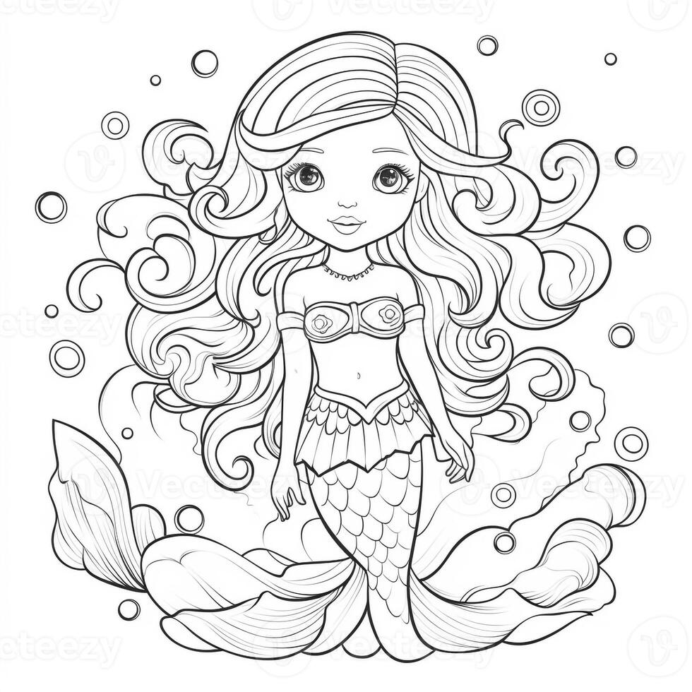 Mermaid Coloring Pages For Kids photo