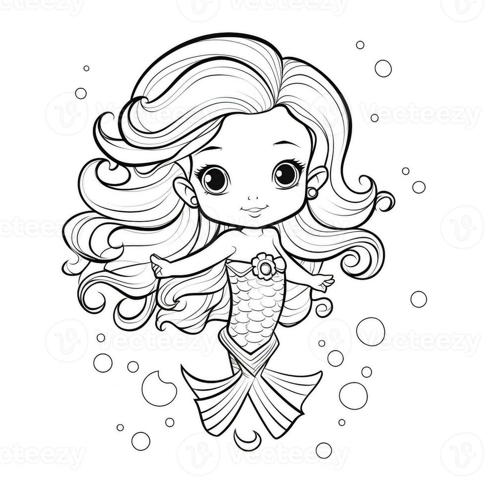 Mermaid Coloring Pages For Kids photo