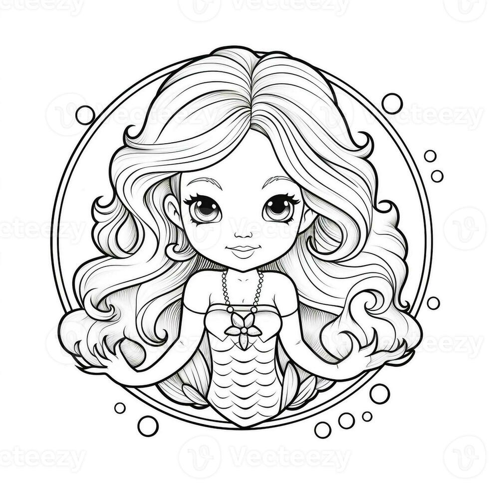 Mermaid Coloring Pages For Kids photo