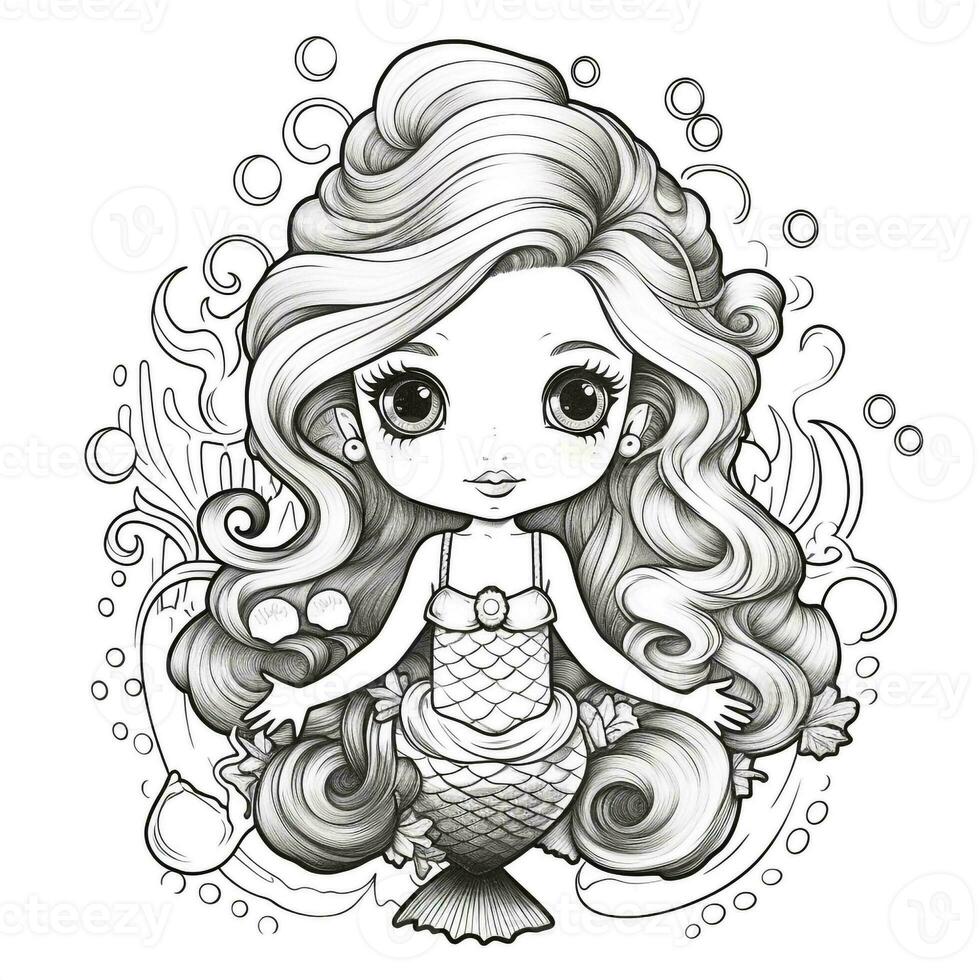 Mermaid Coloring Pages For Kids photo