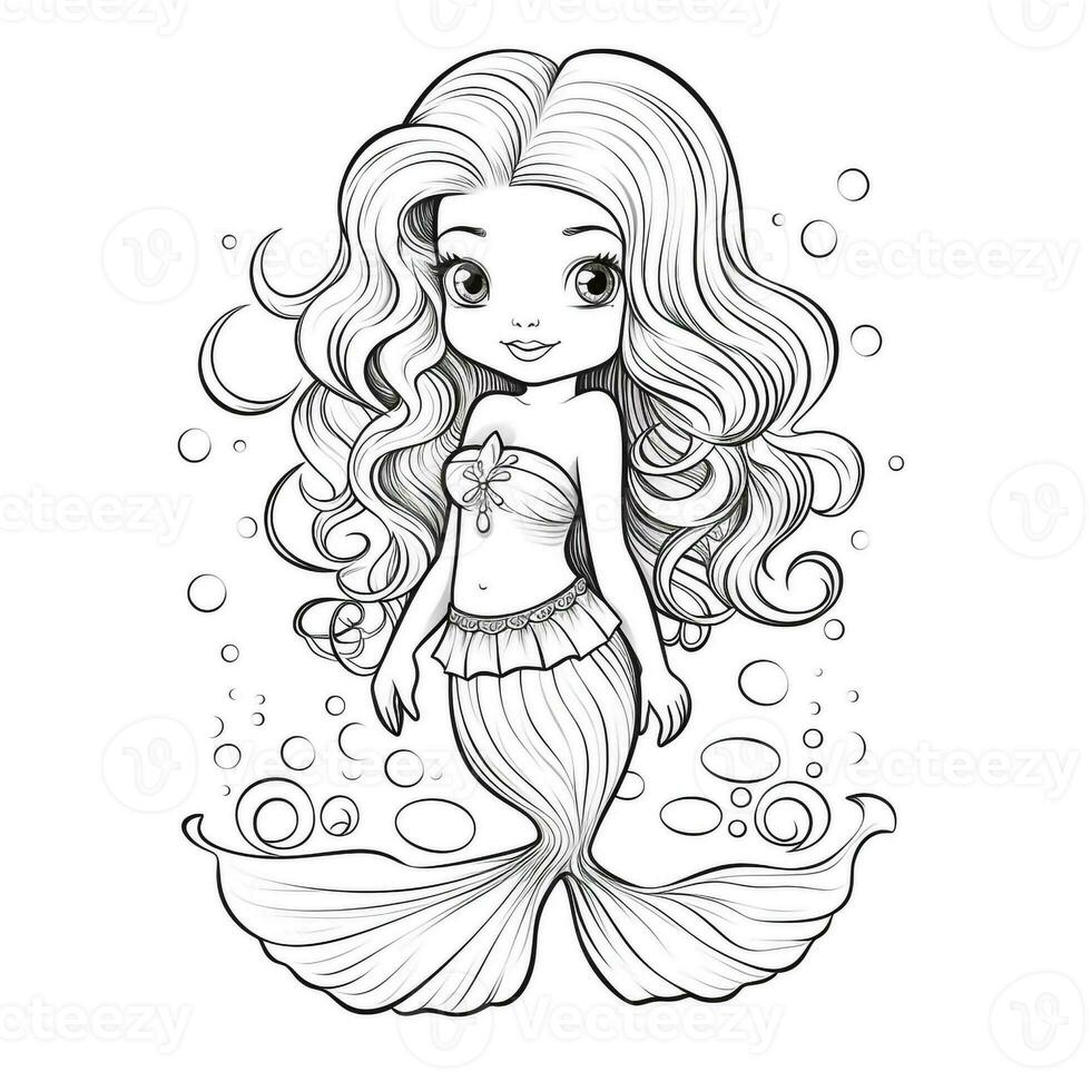 Mermaid Coloring Pages For Kids photo