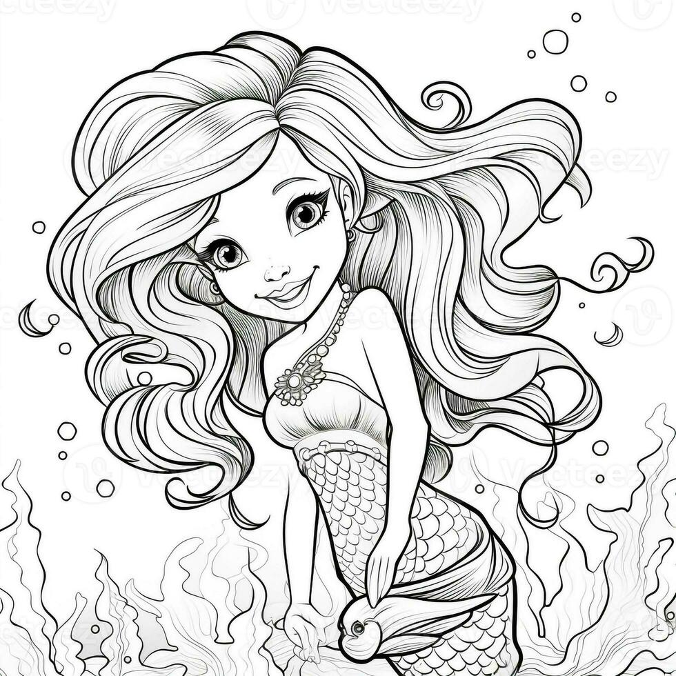 Mermaid Coloring Pages For Kids photo