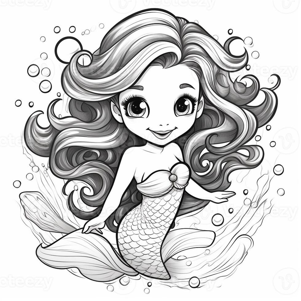 Mermaid Coloring Pages For Kids photo