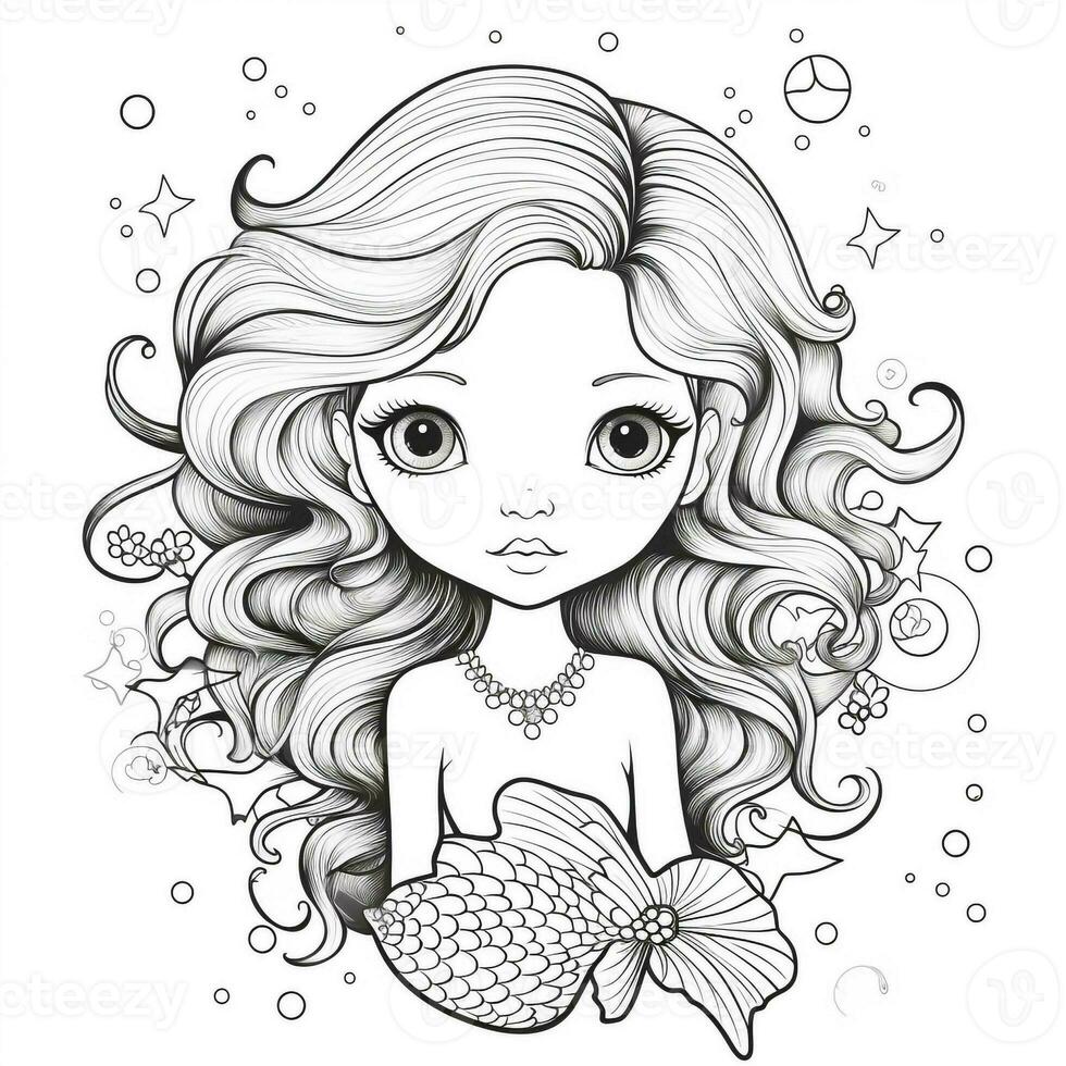 Mermaid Coloring Pages For Kids photo