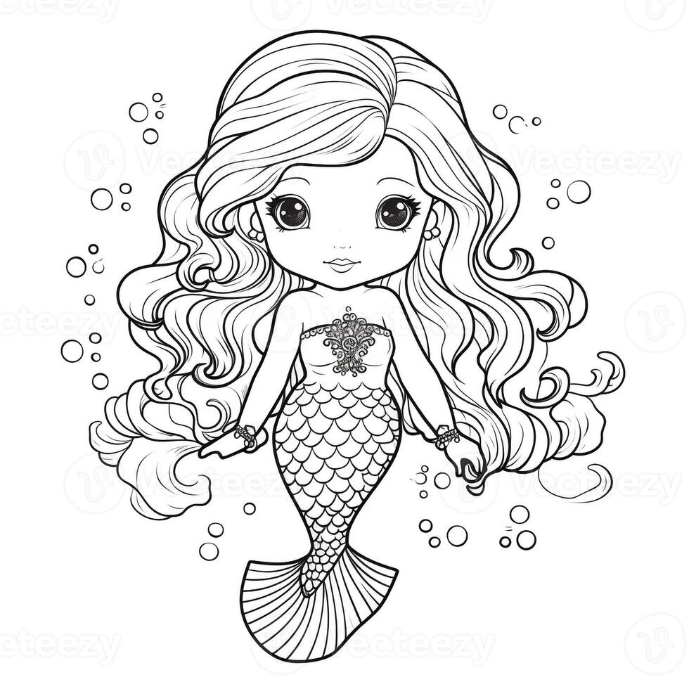 Mermaid Coloring Pages For Kids photo