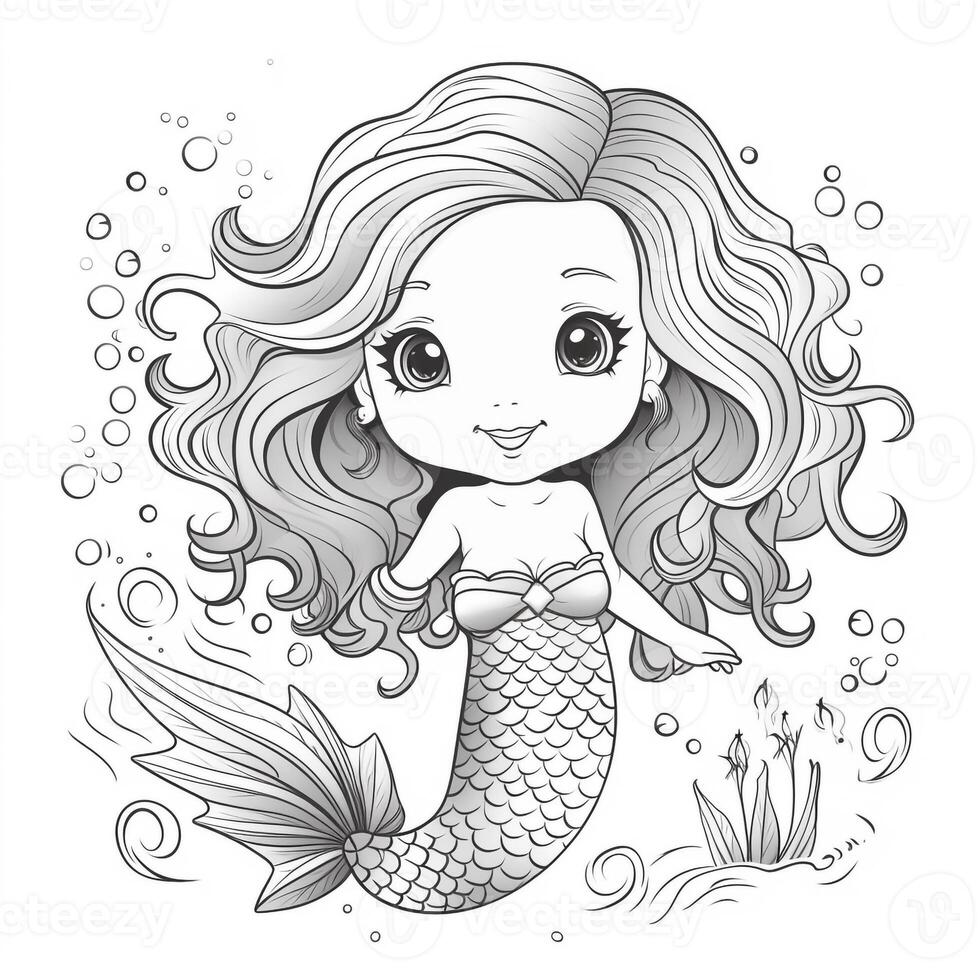 Mermaid Coloring Pages For Kids photo