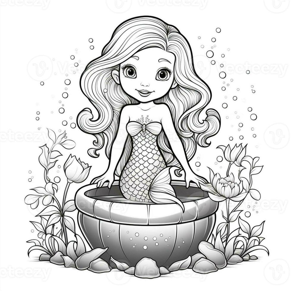 Mermaid Coloring Pages For Kids photo