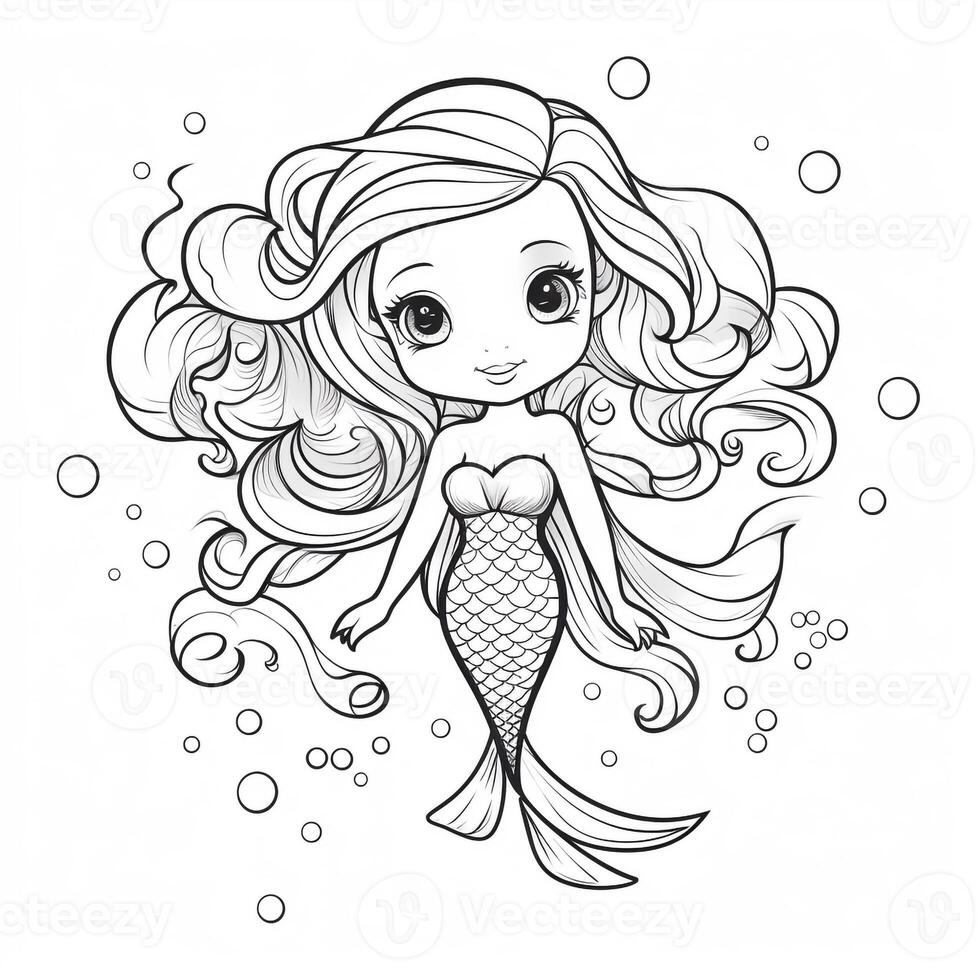 Mermaid Coloring Pages For Kids photo