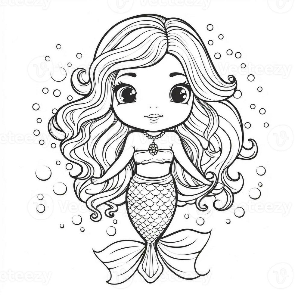 Mermaid Coloring Pages For Kids photo