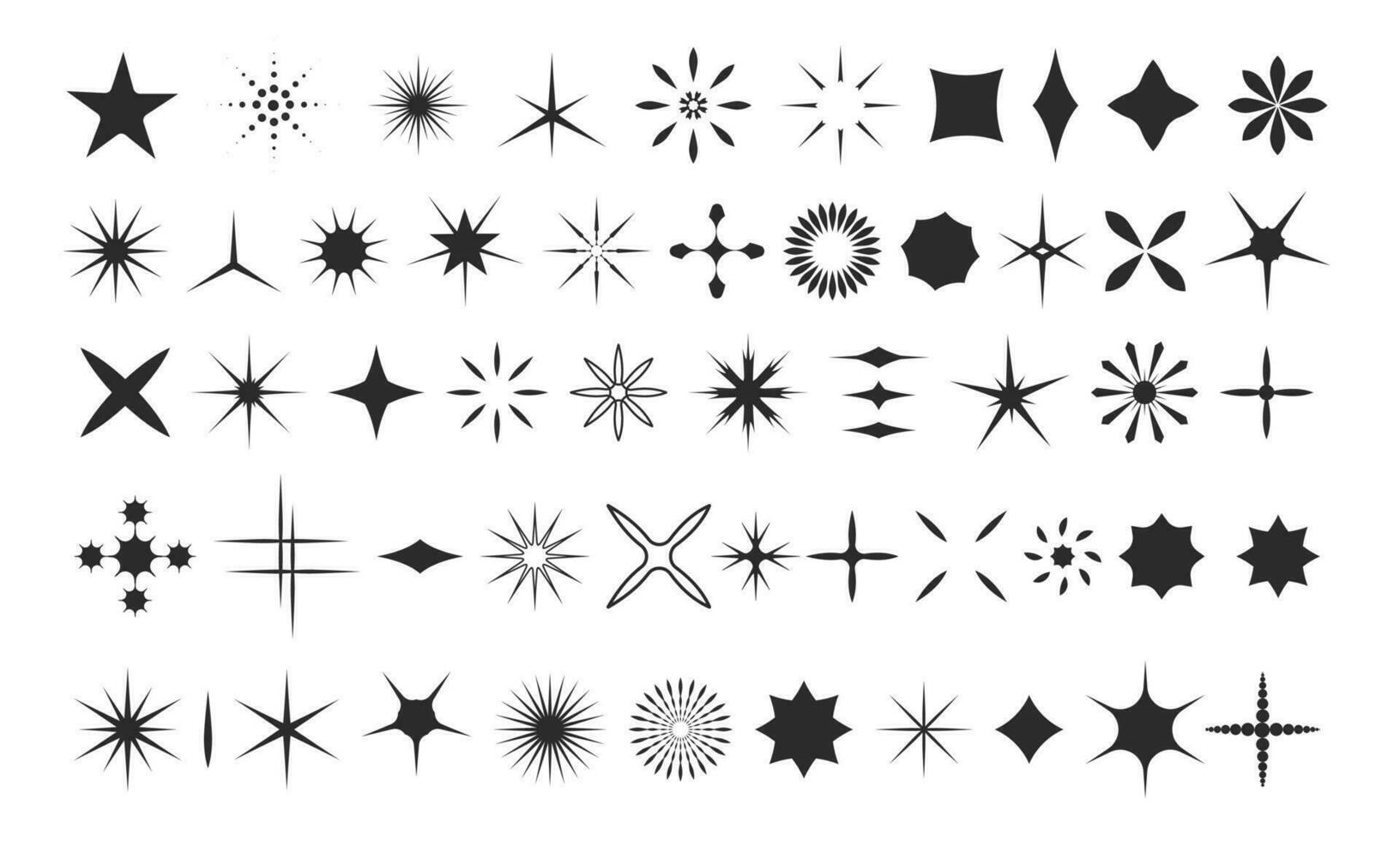 Sparkles Icon set,Star Light effects elements. vector