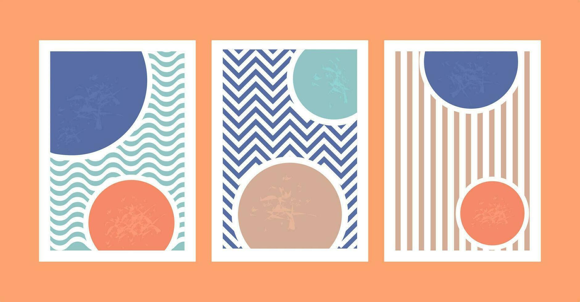 Trendy set Abstract art geometric pattern in minimal style,nice decoration for wall,card,brochure,packaging,cover.Vector illustration vector