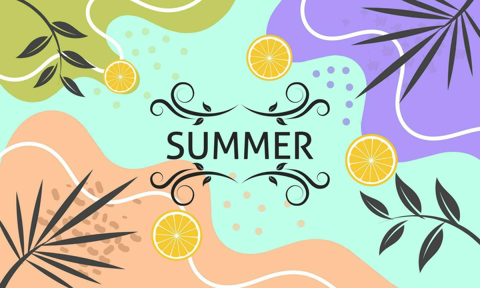 Beautiful summer background banner design,Art poster with abstract pattern decoration,greeting card,background for website,etc. vector