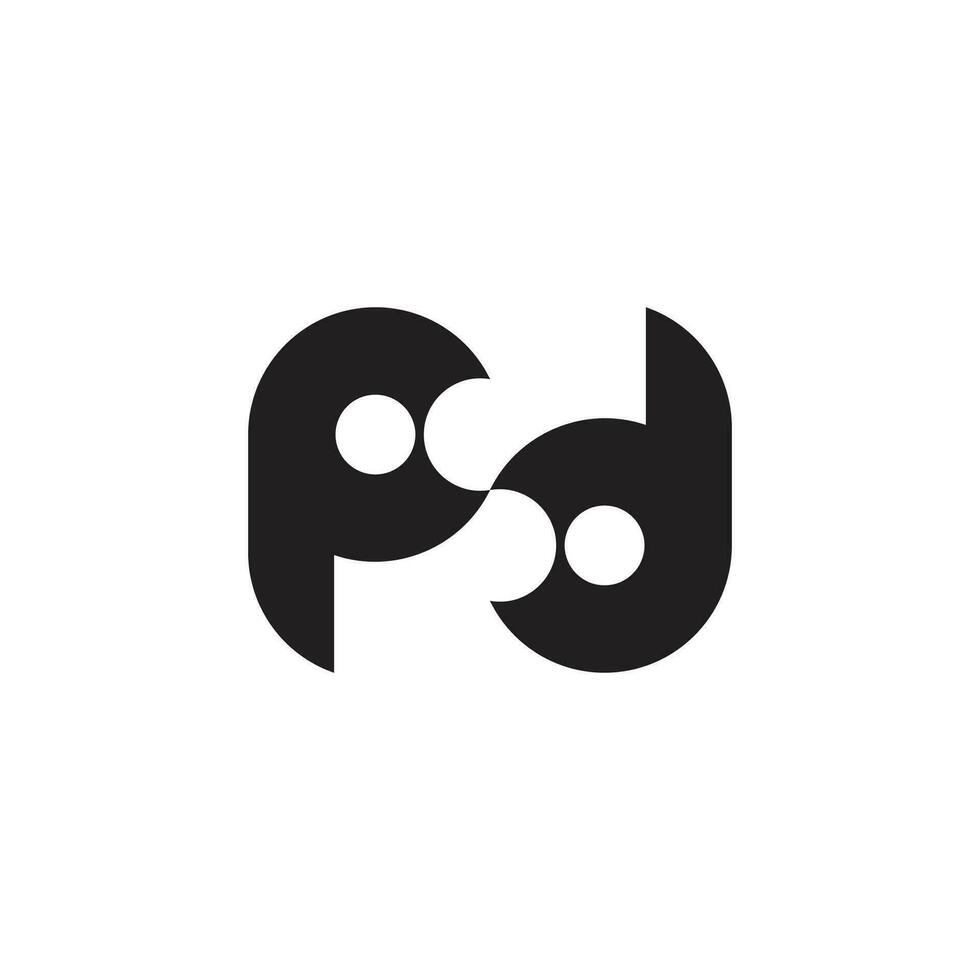 letter pd simple geometric logo vector