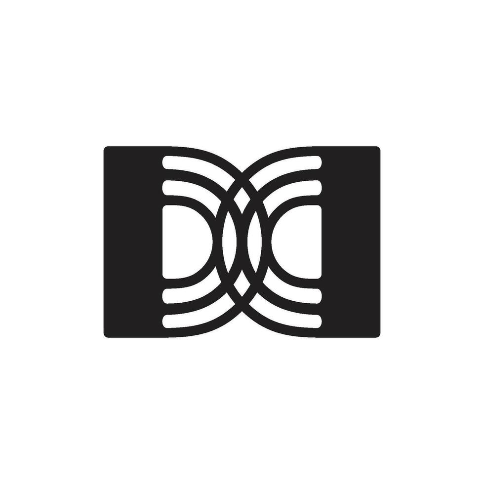 letter dd stripes geometric logo vector