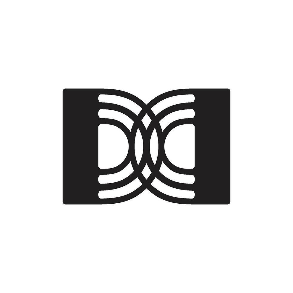 letter dd stripes geometric logo vector