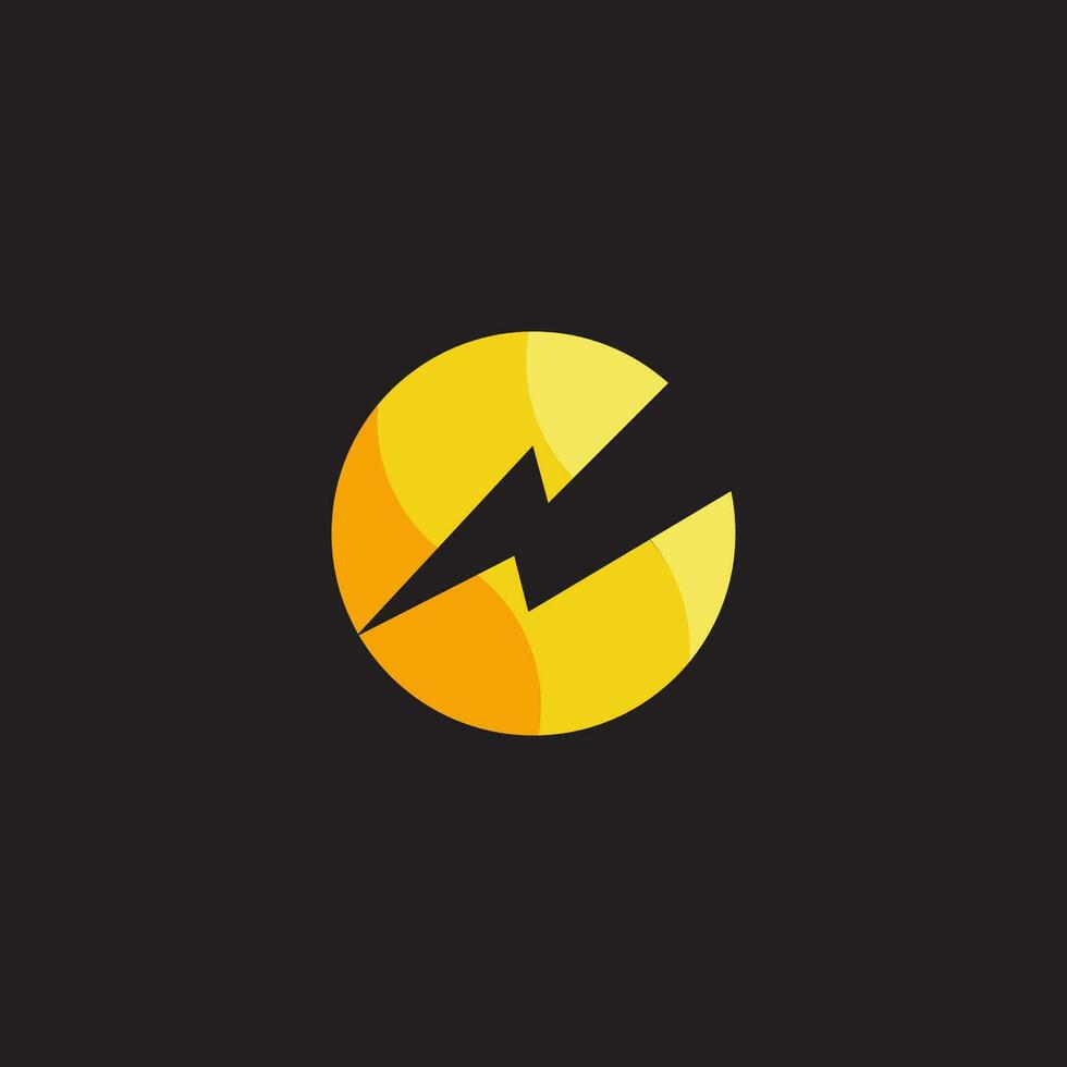 circle colorful gradient thunder wave energy symbol logo vector