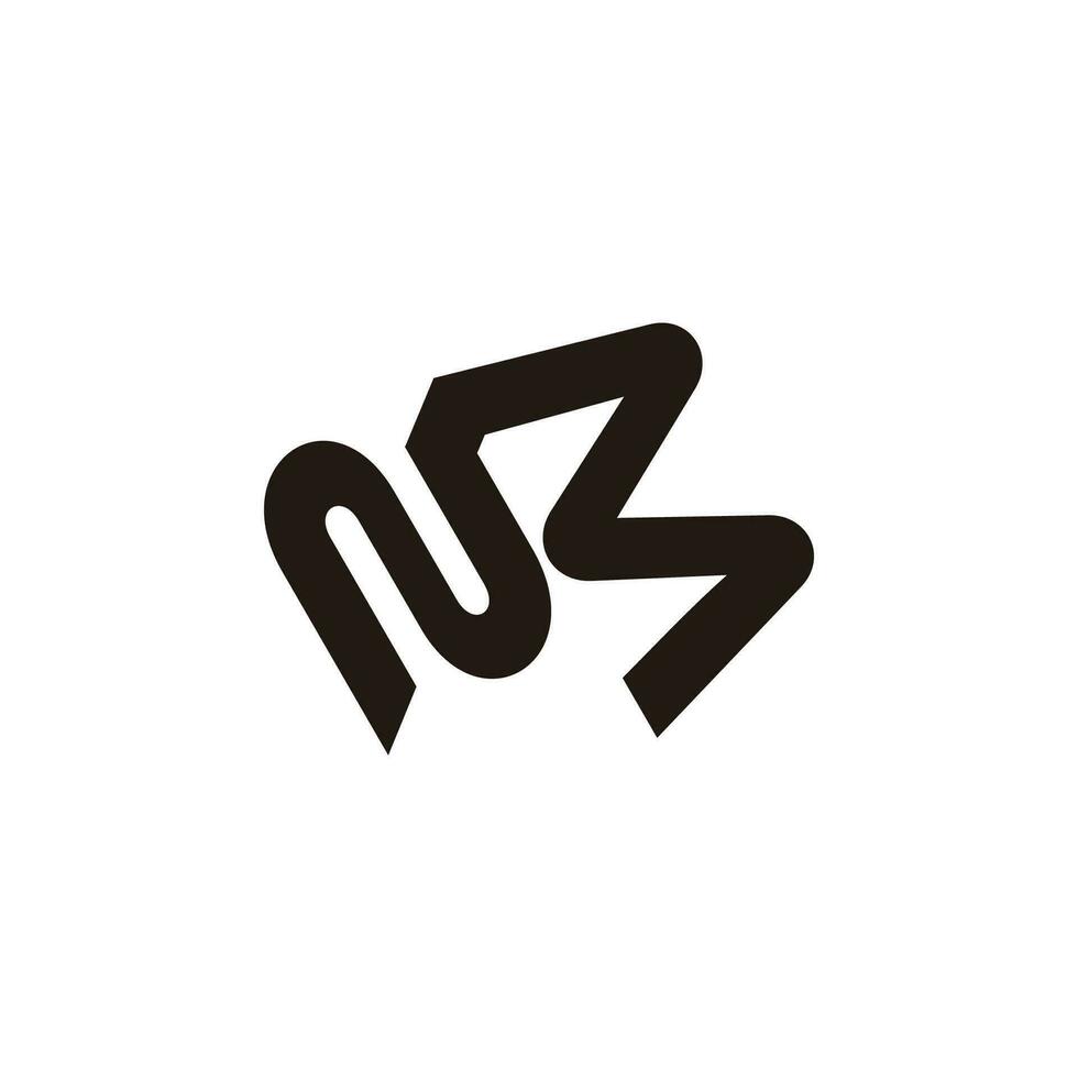 abstract letter nm simple linked geometric line emblem logo vector
