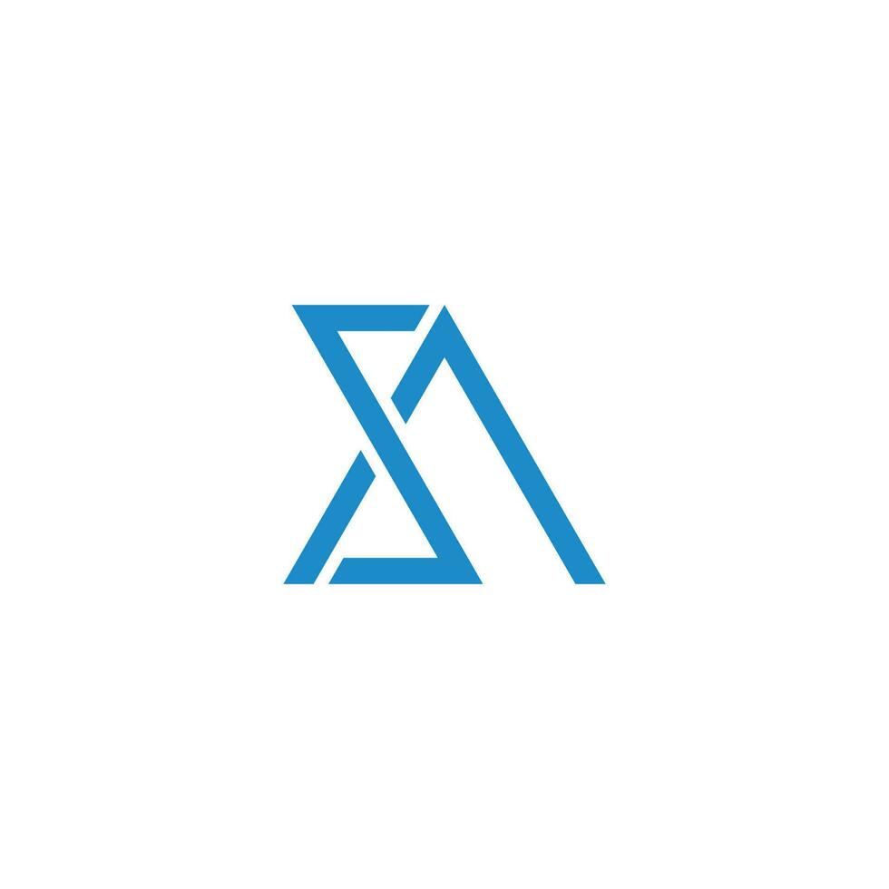 letter sa simple overlapping line geometric logo vector