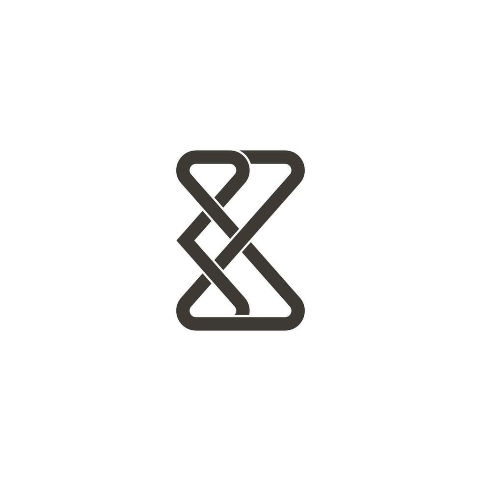 letter kx abstract infinity flat line logo vector