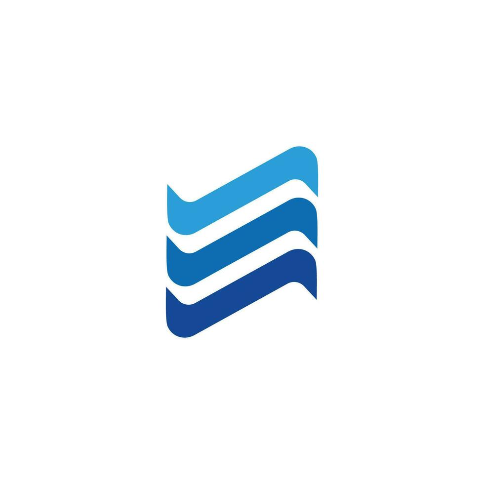 deep waves ocean motion simple geometric logo vector