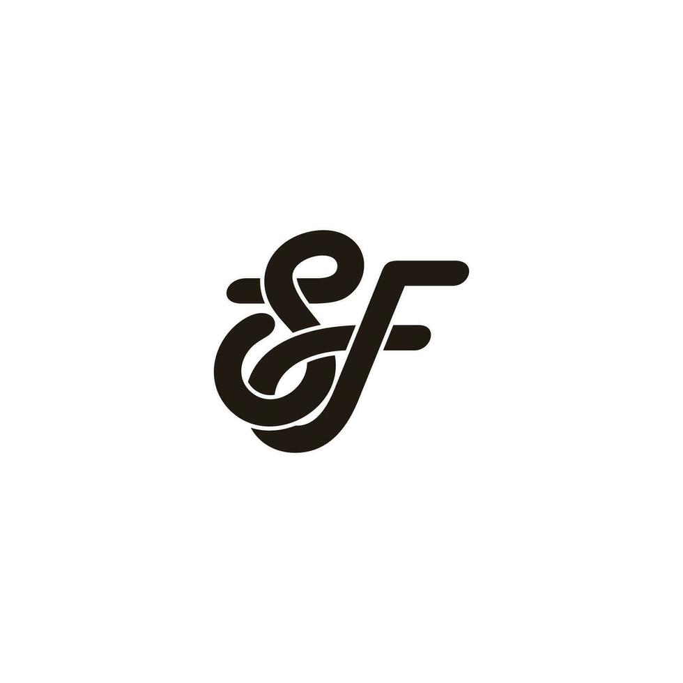 letter sf curves overlapping 3d flat logo vector