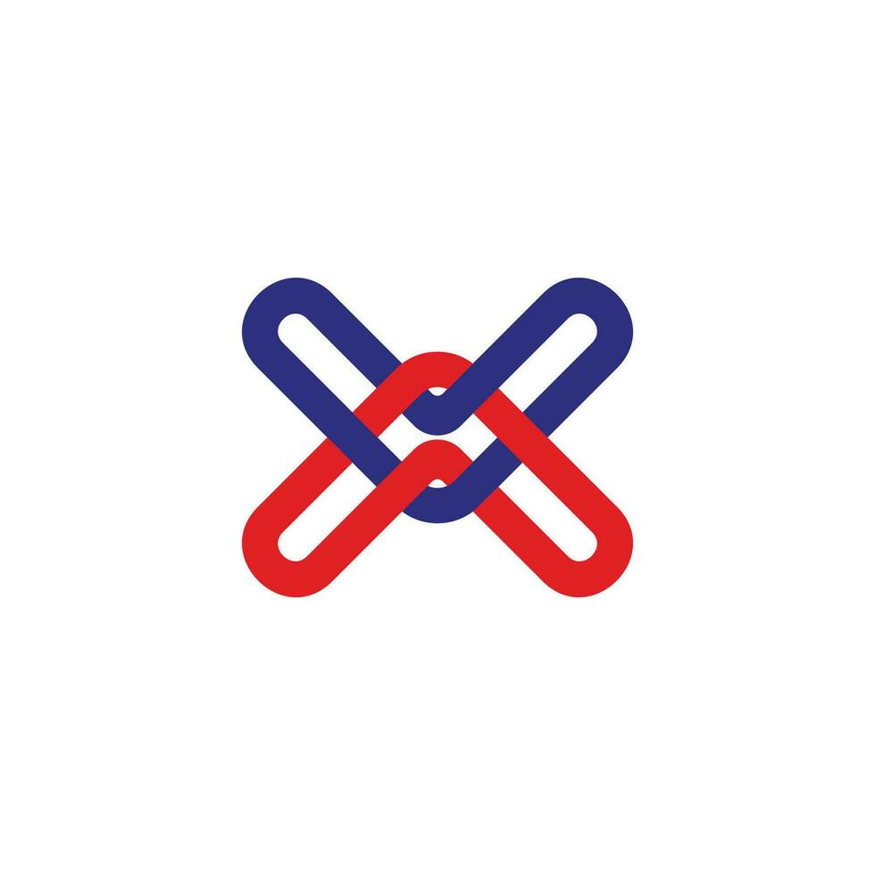 linked arrows up overlapping lines colorful logo vector