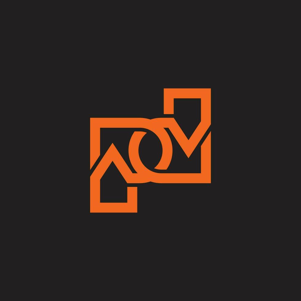 letter pd linear overlapping geometric logo vector