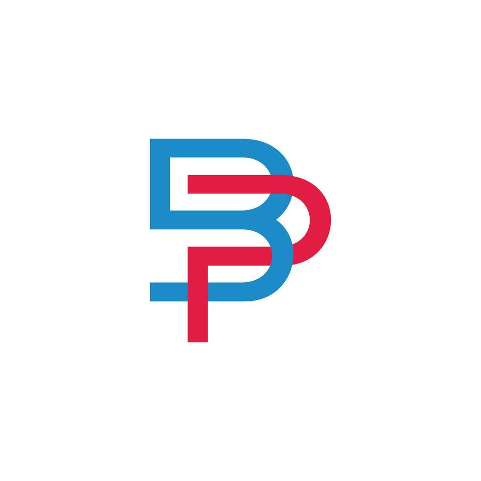 letter pb linked overlapping colorful logo vector