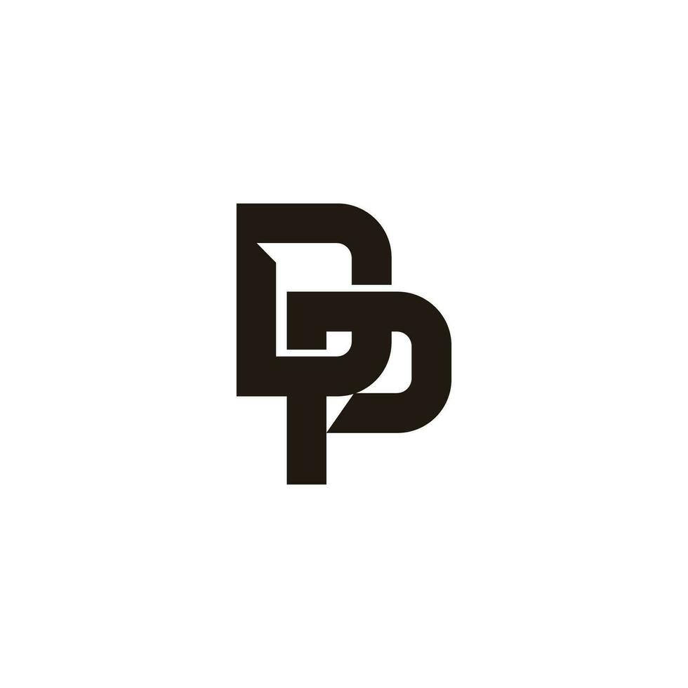 letter dp geometric overlap logo vector