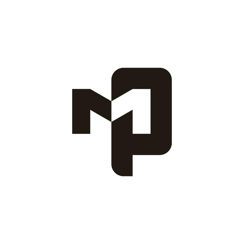 letter mp simple geometric  logo vector