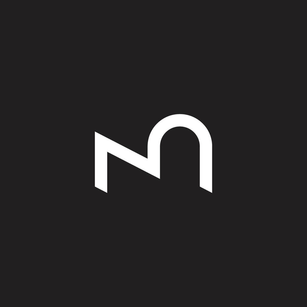 letter nm simple linear geometric logo vector