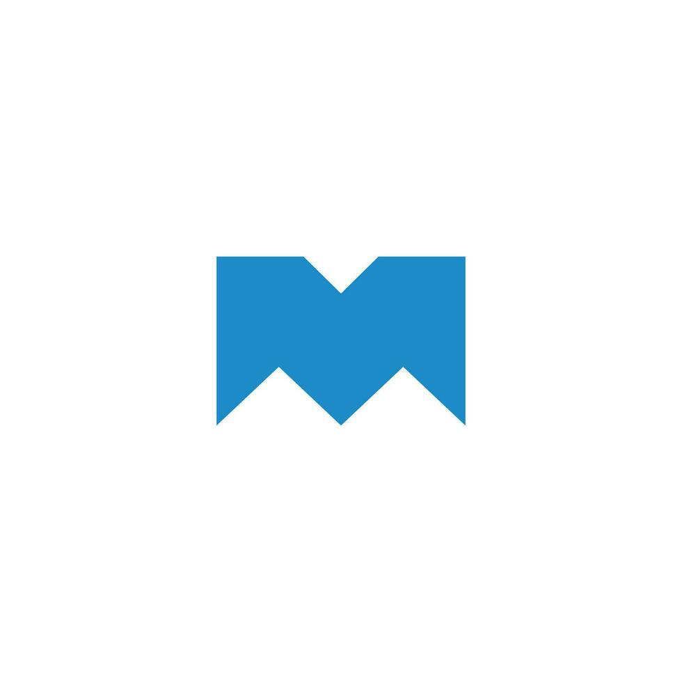 letter m snow mountain blue sky simple logo vector