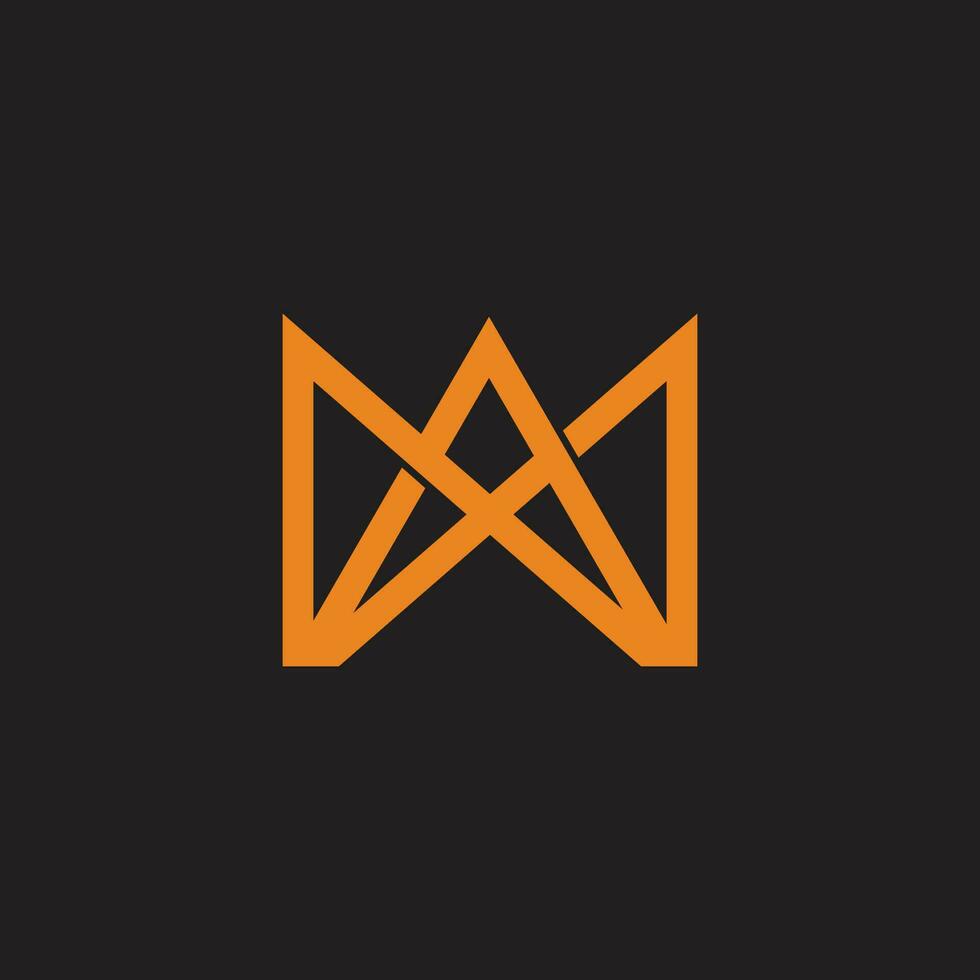letter ma triangles overlap lines logo vector