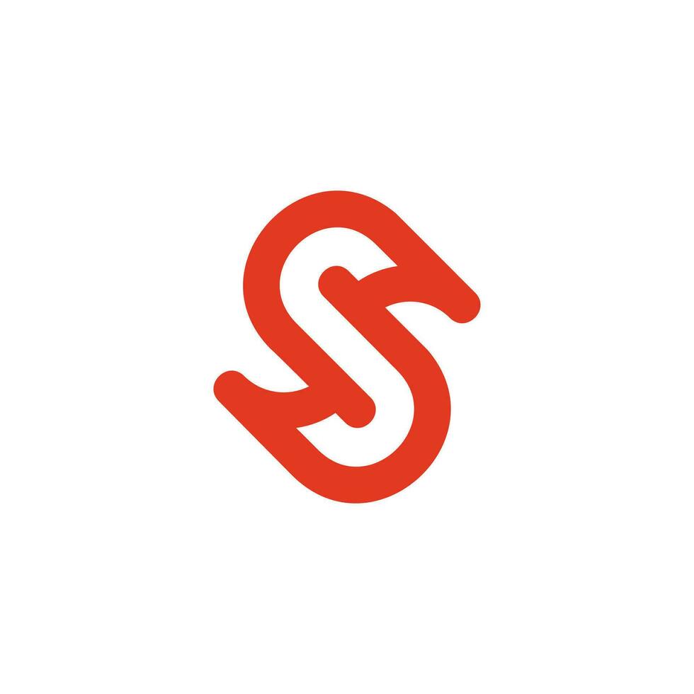 letter s linked circle geometric line logo vector
