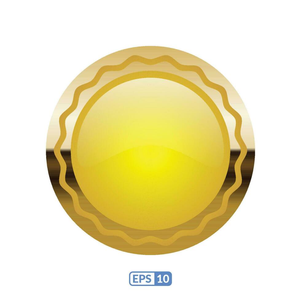 3D gold frame luxury badge. vector