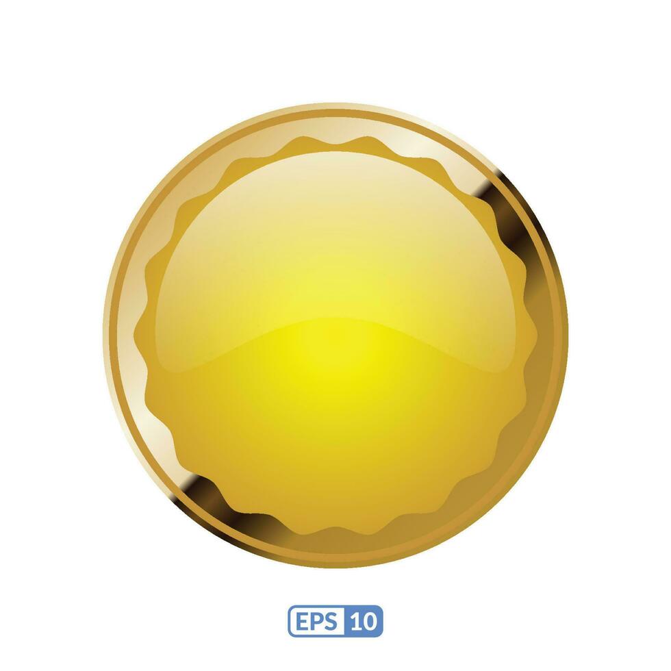 3d gold frame luxury label badge. vector