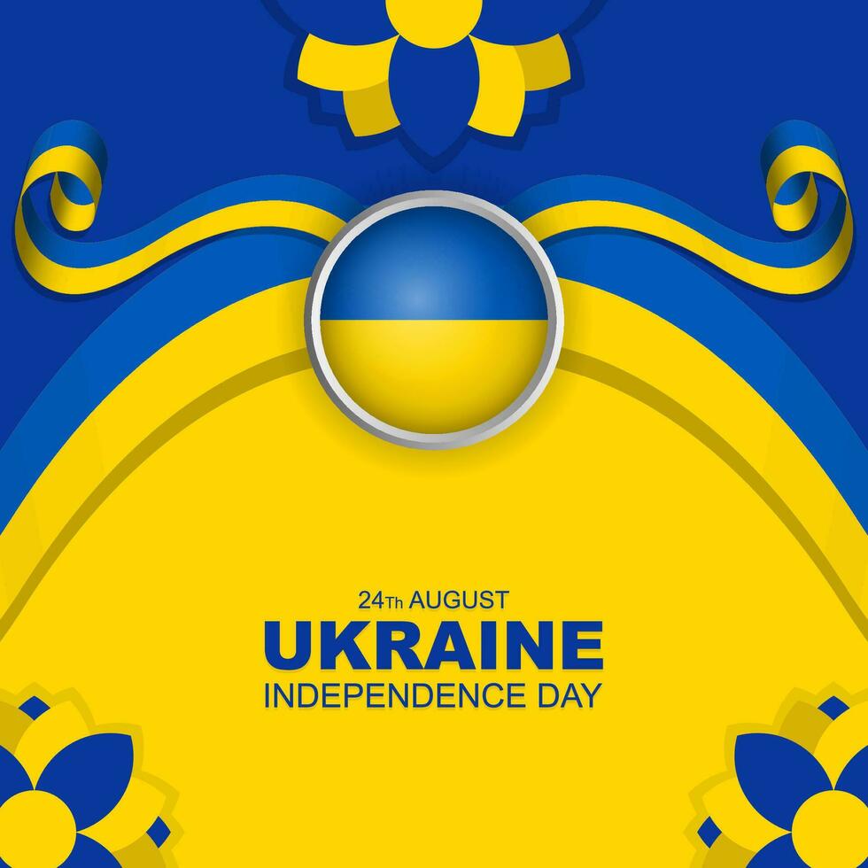 August 24 Independence day of ukraine vector illustration. Suitable for greeting card, poster and banner.