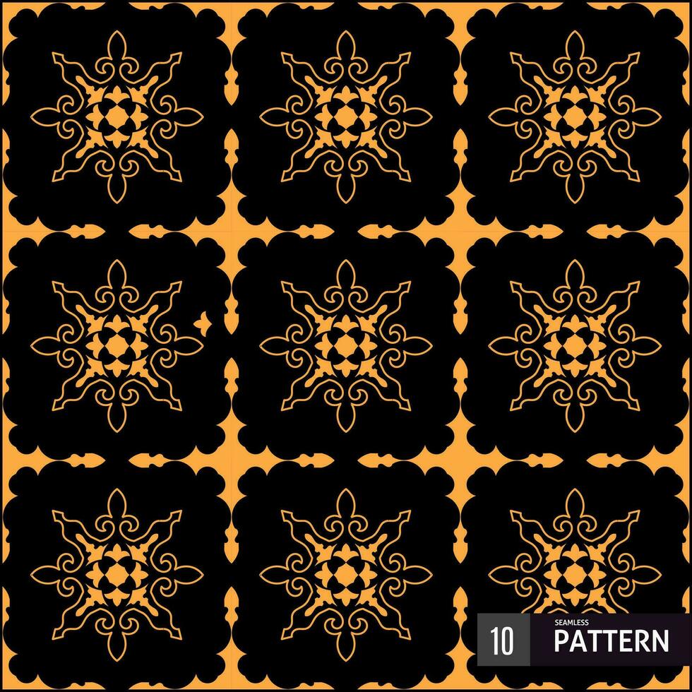 Seamless geometric line pattern on a black background. Neatly arranged pattern. Can be used as a clothing motif design. etc. You can change the color of the vector pattern according to your taste.