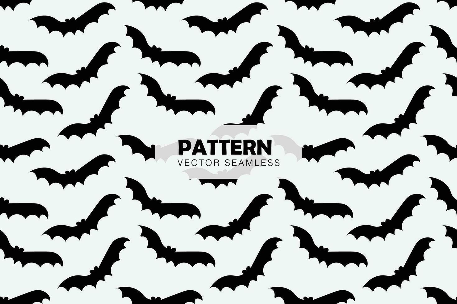 Bats flying silhouette vector seamless repeat pattern