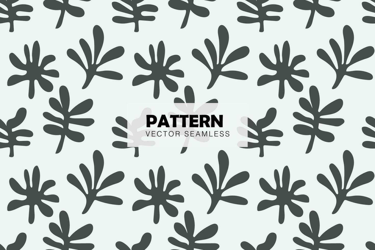 Abstract leaves shape silhouette vector seamless repeat pattern