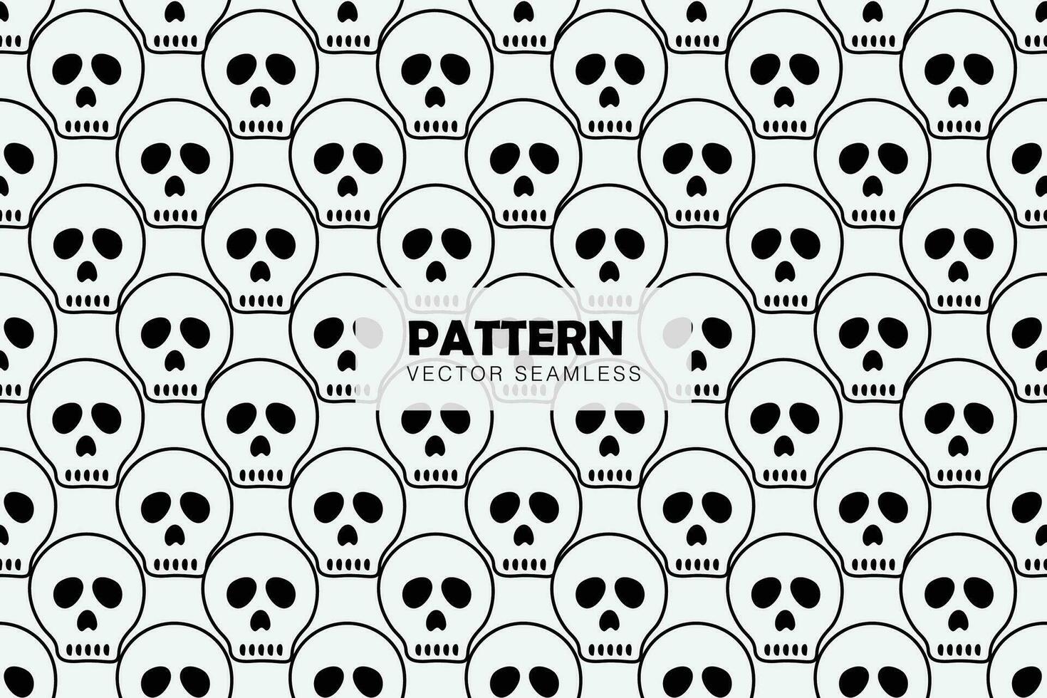 Skull spooky halloween vector seamless repeat pattern