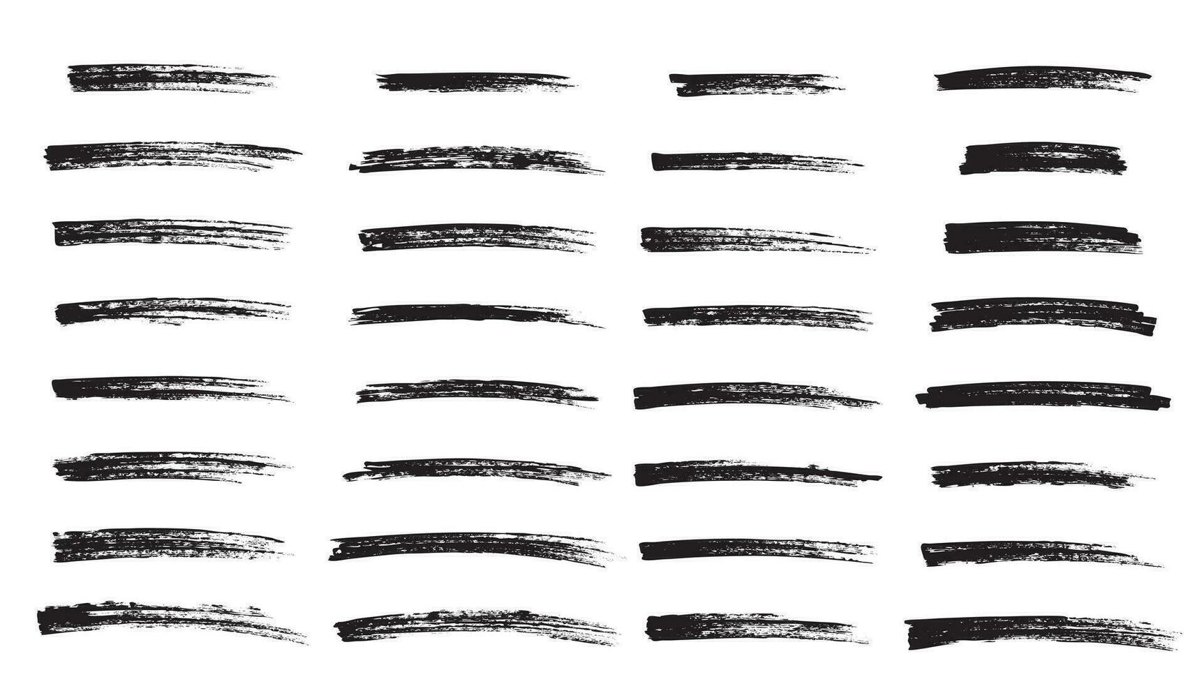 Hand drawn brush set. Line element shape freehand and doodle stroke drawing vector illustration