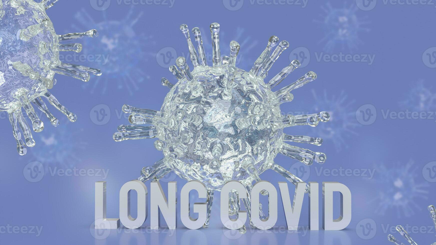 The long covid on virus background for sci or medicine concept 3d rendering photo